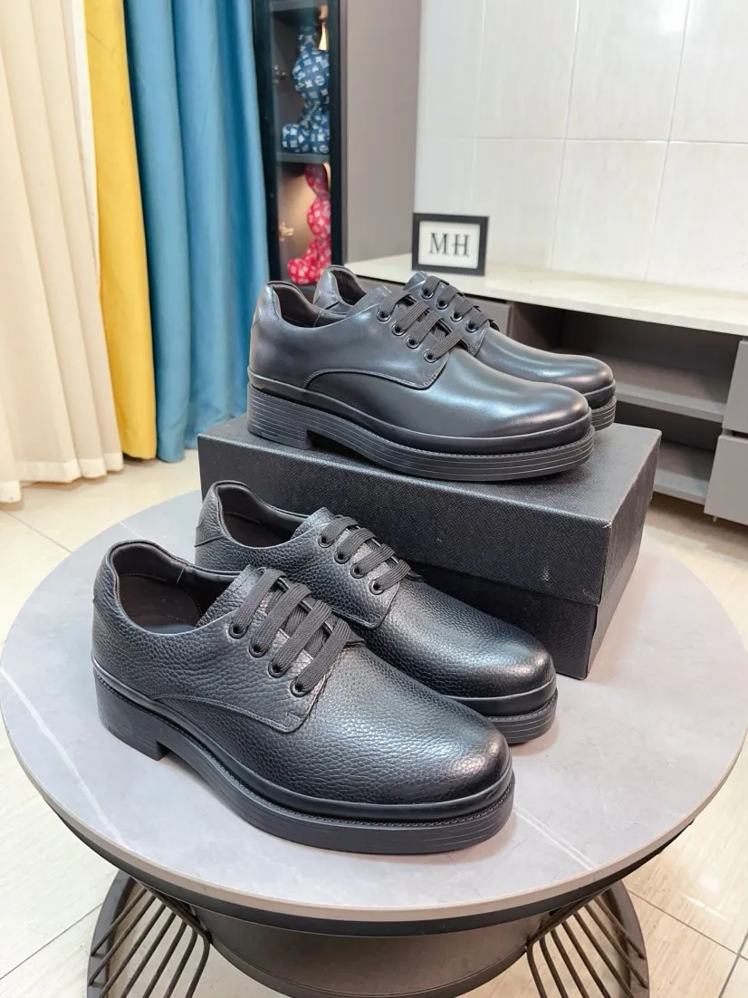 Men's shoes 💰540🌹🌹 [Men's shoes 💰pRADA Prada leather shoes] Top purchasing agent Original imported Italian custom-made open-edge beaded cowhide leather surface, ➕Fully imported water-dyed breathable cowhide lining, original factory special molded sole, super comfortable, code number: 38-44